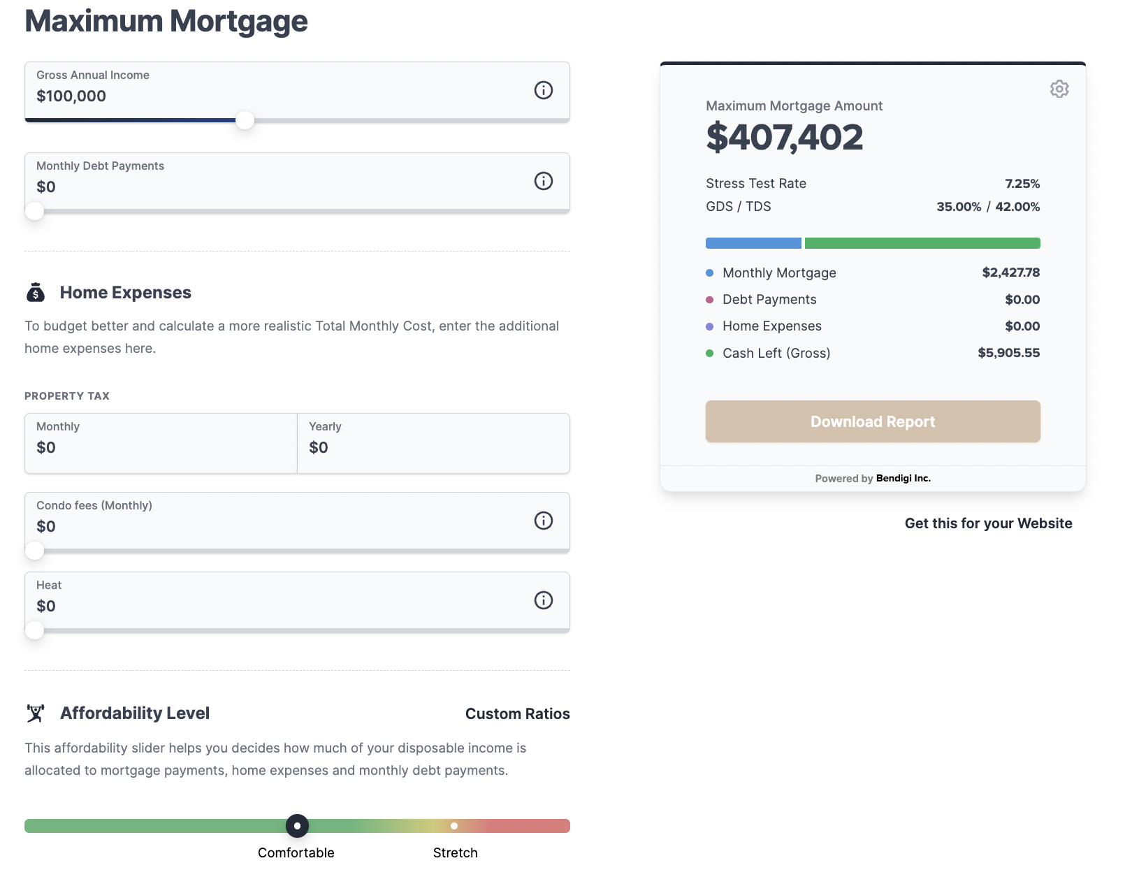 4. Maximum Mortgage Calculator